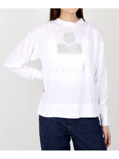 Klowia Logo Print Linen Sweatshirt White - ISABEL MARANT - BALAAN 2