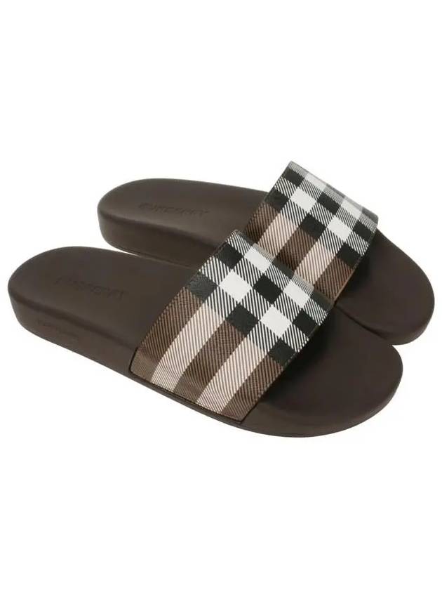 Check Print Slide Slippers Brown - BURBERRY - BALAAN 2