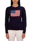 Flag Cotton Crew Neck Knit Top Navy - POLO RALPH LAUREN - BALAAN 2