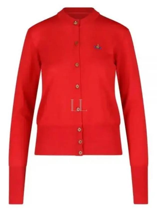 Bea Embroidered Logo Cardigan Red - VIVIENNE WESTWOOD - BALAAN 2