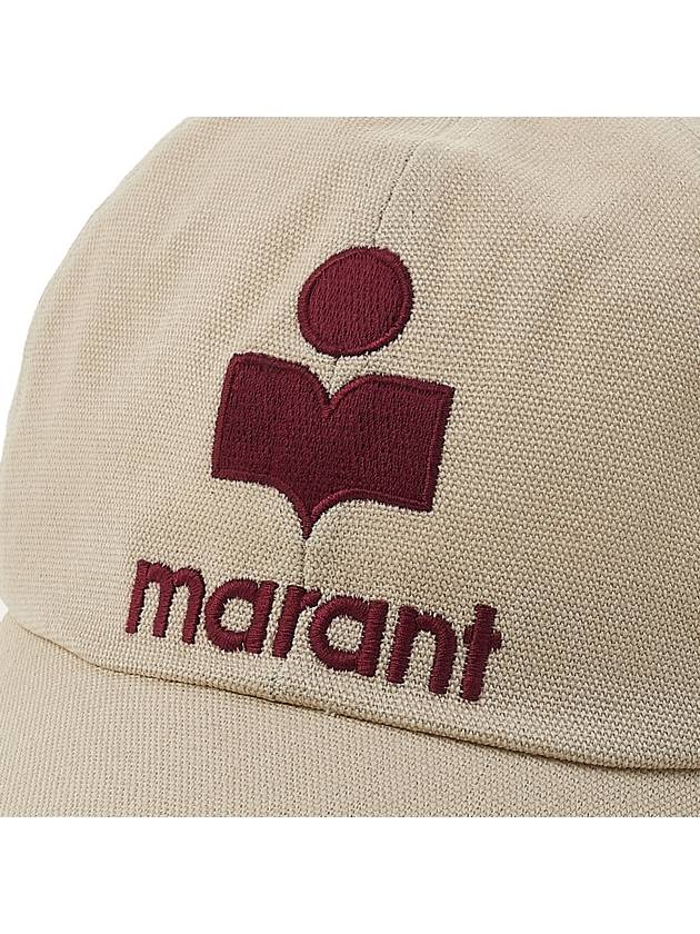 Tyron Logo Cotton Ball Cap Ecru Red - ISABEL MARANT - BALAAN 7