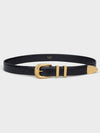 Women's Medium Western Leather Belt Black - CELINE - BALAAN 2