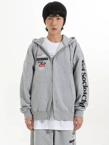 TELECOM LOGOS HOOD ZIP UP MELANGE - NET SOCIAL CLUB - BALAAN 1