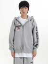 TELECOM LOGOS HOOD ZIP UP MELANGE - NET SOCIAL CLUB - BALAAN 5