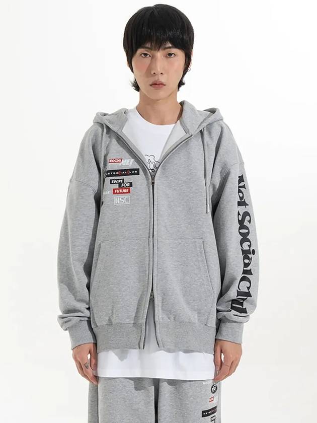 TELECOM LOGOS HOOD ZIP UP MELANGE - NET SOCIAL CLUB - BALAAN 2