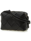 Cassette Intrecciato Small Cross Bag Black - BOTTEGA VENETA - BALAAN 3