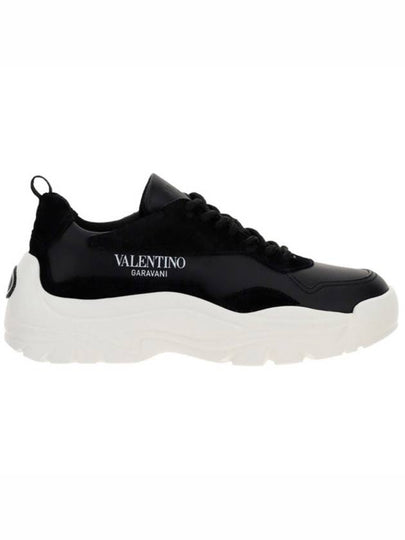 Gumboy Calfskin Low Top Sneakers Black - VALENTINO - BALAAN 2