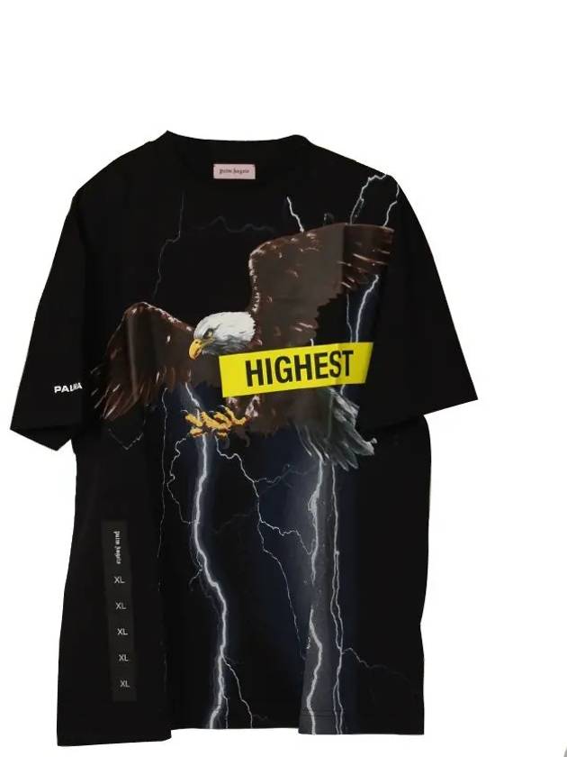 Men's Storm Print Short Sleeve T-Shirt Black - PALM ANGELS - BALAAN 2