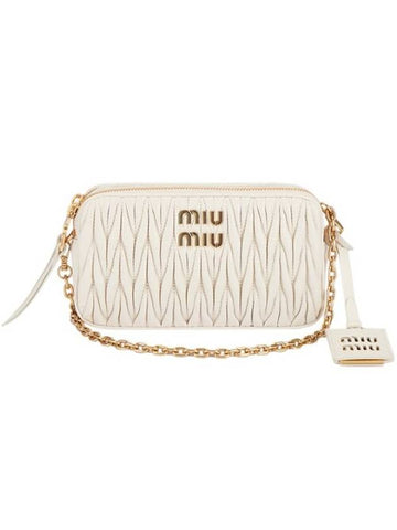 Matelasse Nappa Leather Mini Bag White - MIU MIU - BALAAN 1