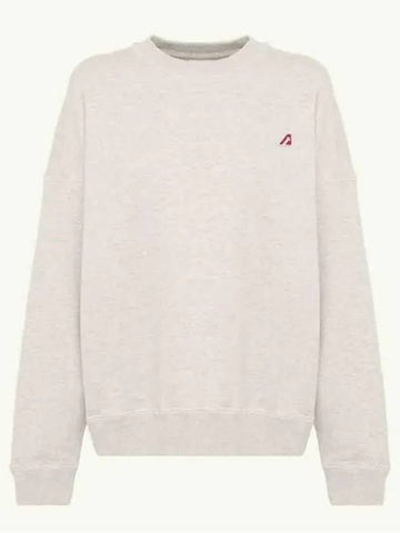 Women's Logo Patch Sweatshirt Pale Gray - AUTRY - BALAAN 1