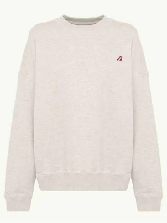 Women's Logo Patch Sweatshirt Pale Gray - AUTRY - BALAAN 1