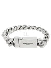 Men's Curb Chain Metal Bracelet Silver - SAINT LAURENT - BALAAN 2