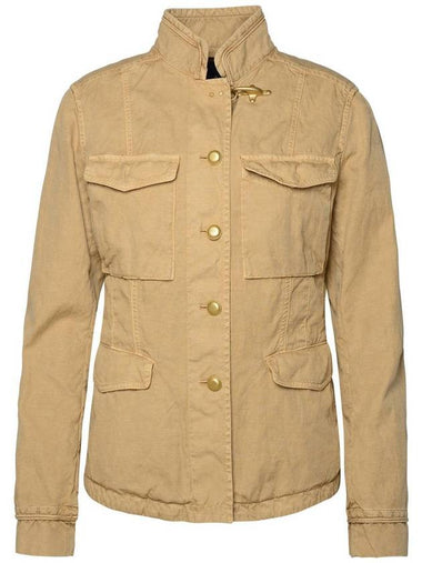 Fay 'Sahariana' Beige Linen Blend Jacket - FAY - BALAAN 1