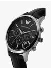 Renato Quartz Leather Watch Black - EMPORIO ARMANI - BALAAN.