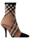 Knit Check Socks Middle Boots Brown - BURBERRY - BALAAN 2