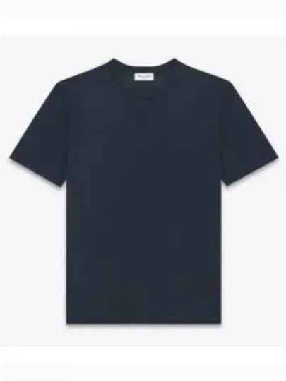 Logo Short Sleeve T-shirt Navy - SAINT LAURENT - BALAAN 2