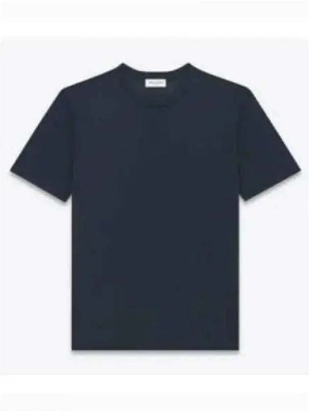 Logo Short Sleeve T-shirt Navy - SAINT LAURENT - BALAAN 2