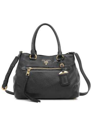 Vitello Phoenix Tote Dino Boston Black Cross Bag 1BG044 - PRADA - BALAAN 1