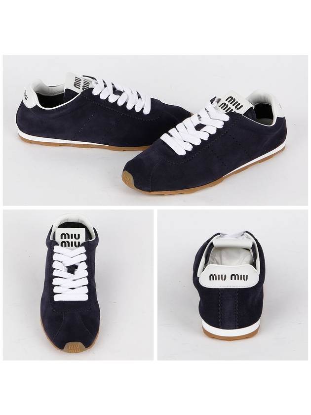 DP Sail 5E114E 054 F0008 Logo Suede Sneakers - MIU MIU - BALAAN 4