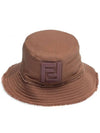 Logo Patch Bucket Hat Brown - FENDI - BALAAN 3