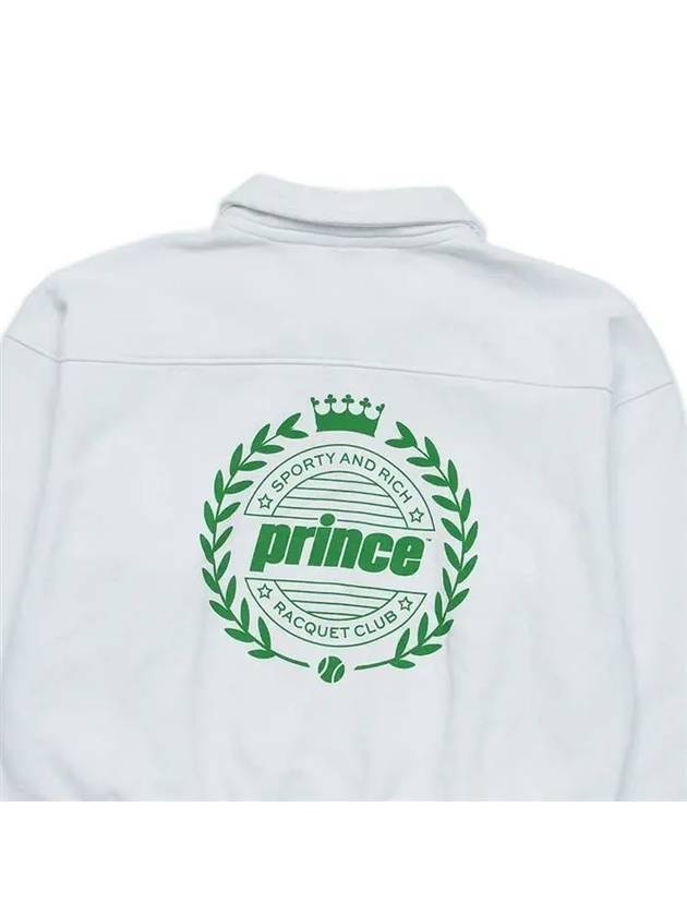 Prince Crest Quarter Zipper Sweatshirt White - SPORTY & RICH - BALAAN 5