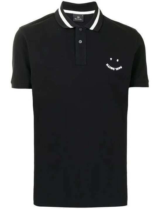 Smile Logo Short Sleeve PK Shirt Black - PAUL SMITH - BALAAN 1