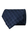 GG Pattern Silk Tie Navy - GUCCI - BALAAN 4