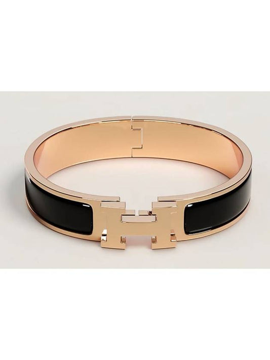 Clic H Bracelet Rose Gold Noir - HERMES - BALAAN 2