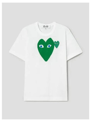 Unisex Green Wappen Heart Print T Shirt White Domestic Product GM0024042388948 - COMME DES GARCONS PLAY - BALAAN 1