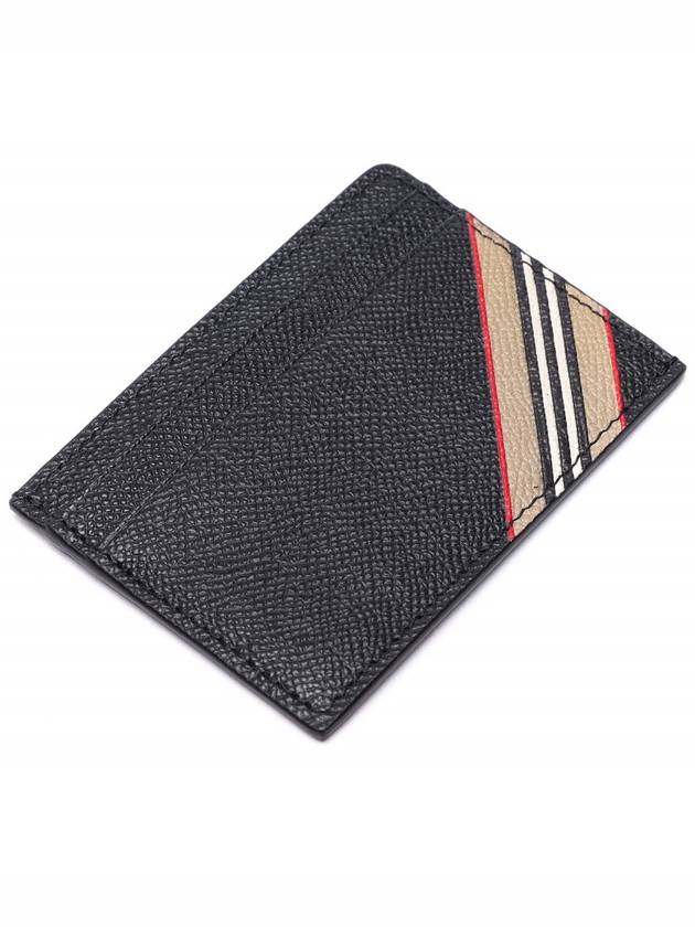 Icon Stripe Grainy Leather Card Wallet Black - BURBERRY - BALAAN 6