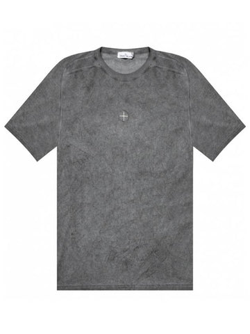 Stone Island 22993 Dusted Logo TShirt Gray 741522993V1M29 - STONE ISLAND - BALAAN 1