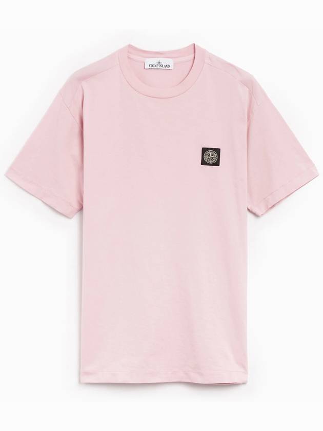 Logo Patch Short Sleeves T-Shirt Pink - STONE ISLAND - BALAAN 2