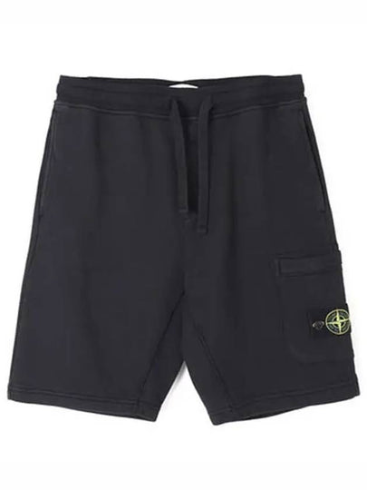 Fleece Bermuda Shorts Black - STONE ISLAND - BALAAN 2