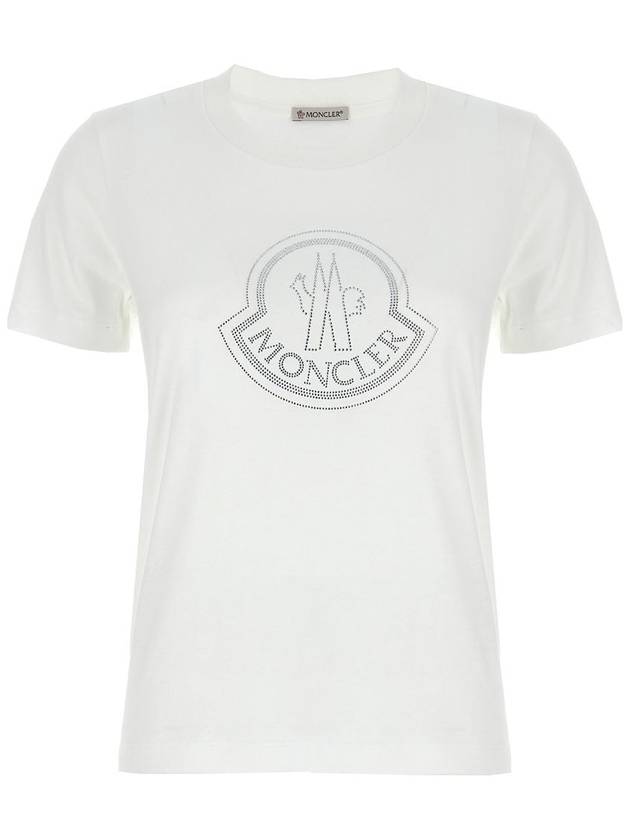 Crystal Logo Short Sleeve T-Shirt Off White - MONCLER - BALAAN 2