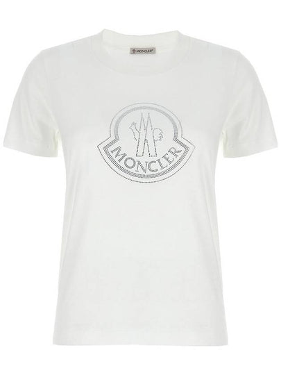 Crystal Logo Short Sleeve T-Shirt Off White - MONCLER - BALAAN 2