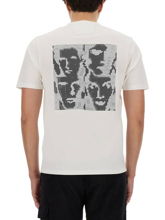 Mercerized Jersey Graphic Face Short Sleeve T-Shirt White - CP COMPANY - BALAAN 4