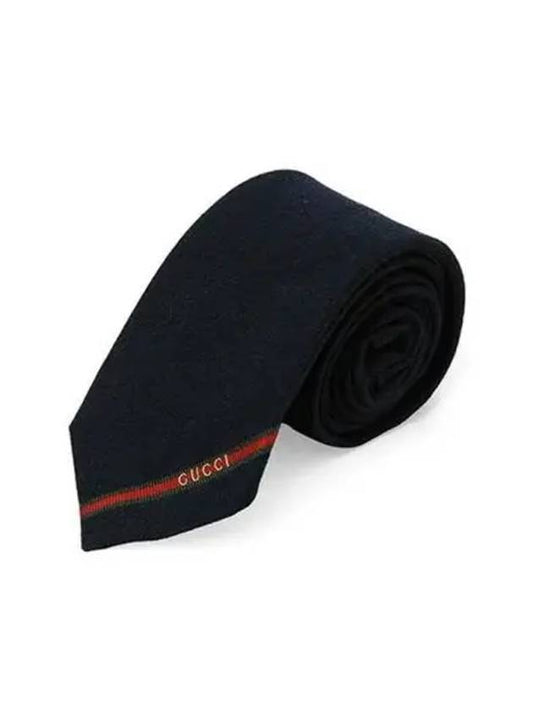 Web Detail Tie Dark Blue - GUCCI - BALAAN 2