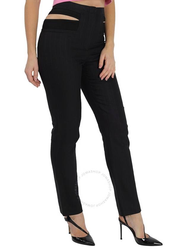 Burberry Ladies Black Pinstripe Functional Twill Remodeled Trousers, Brand Size 8 (US Size 6) - BURBERRY - BALAAN 2