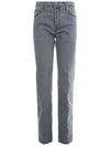 Men's Cotton Straight Jeans Light Grey - KITON - BALAAN 3