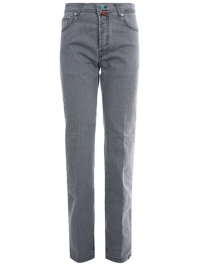 Men's Cotton Straight Jeans Light Grey - KITON - BALAAN 2