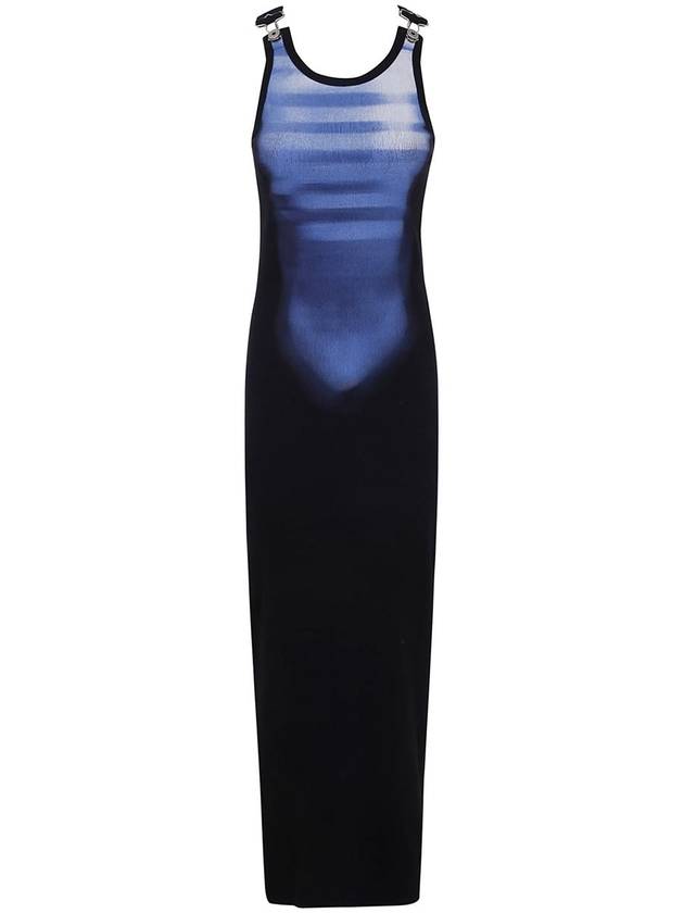 Jean Paul Gaultier Cotton Ribbed Long Dress Printed "Le Male" With Overall Clip Clothing - JEAN PAUL GAULTIER - BALAAN 1