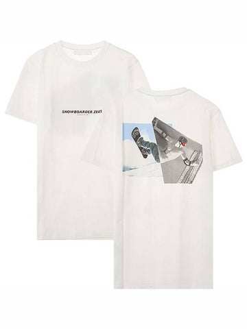 19FW PBJT547B M500S 113 Snowboarder Zeus Slim Regular Short Sleeve T-Shirt White Sky Men's T-Shirt TR - NEIL BARRETT - BALAAN 1