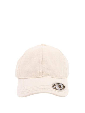 Logo Decorated Buckle Closure Cotton Baseball Ball Cap White - DIESEL - BALAAN 1