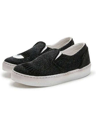 Women s Wink Glitter Black Slip On CF654 - CHIARA FERRAGNI - BALAAN 1