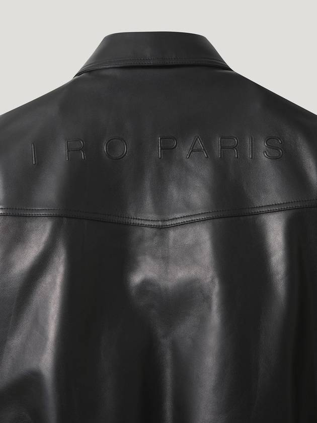 BLACK PREMIUM LEATHER BOMBER JACKET - IRO - BALAAN 6