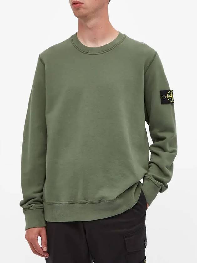 Wappen Patch Crewneck Sweatshirt Olive - STONE ISLAND - BALAAN 4