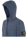 Men's Wappen Patch Supima Cotton Hooded Jacket Dark Blue - STONE ISLAND - BALAAN 4