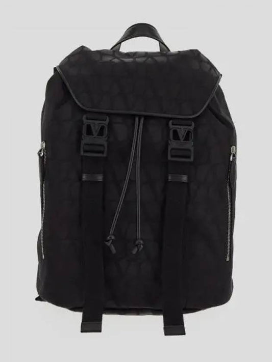 Toile Iconographe String Backpack Black - VALENTINO - BALAAN 2