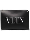 VLTN Logo Clutch Bag Black - VALENTINO - BALAAN 3