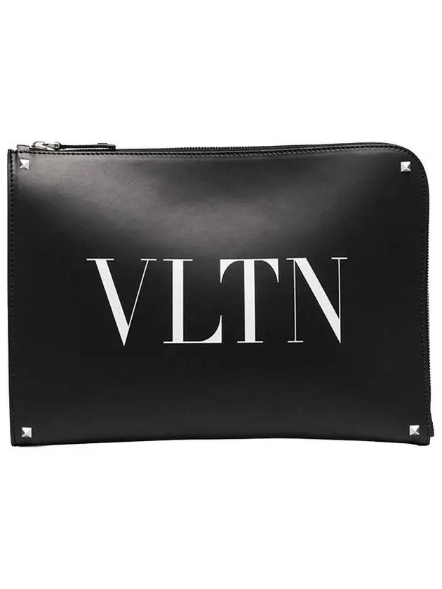 VLTN Logo Clutch Bag Black - VALENTINO - BALAAN 3